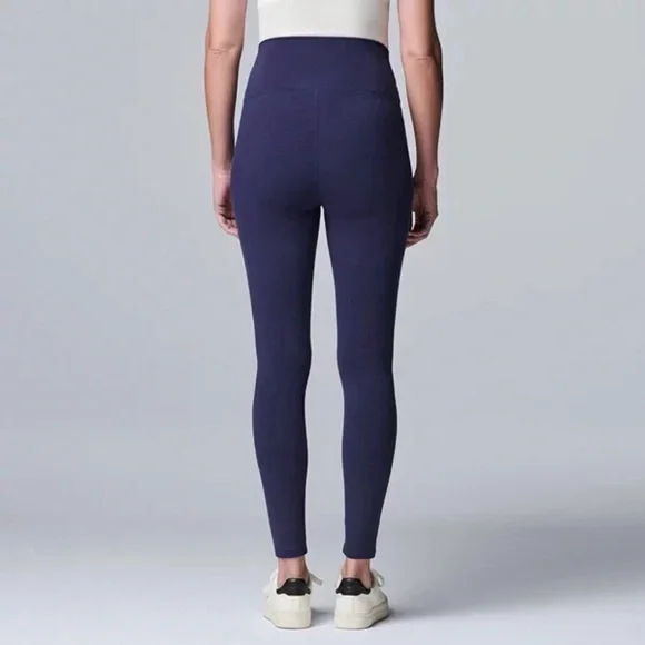 NWOT Simply Vera Vera Wang Deep Blue Leggings - Picture 2 of 4